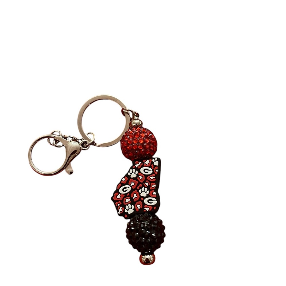 Stylish Red and Black Georgia Bulldog Keychain